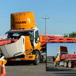 Accidente fatal en Autopista a Laredo: Cargamento de acero impacta cabina de tráiler