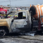 Pánico en Escobedo: Se incendia pipa de gas y moviliza a cuerpos de auxilio